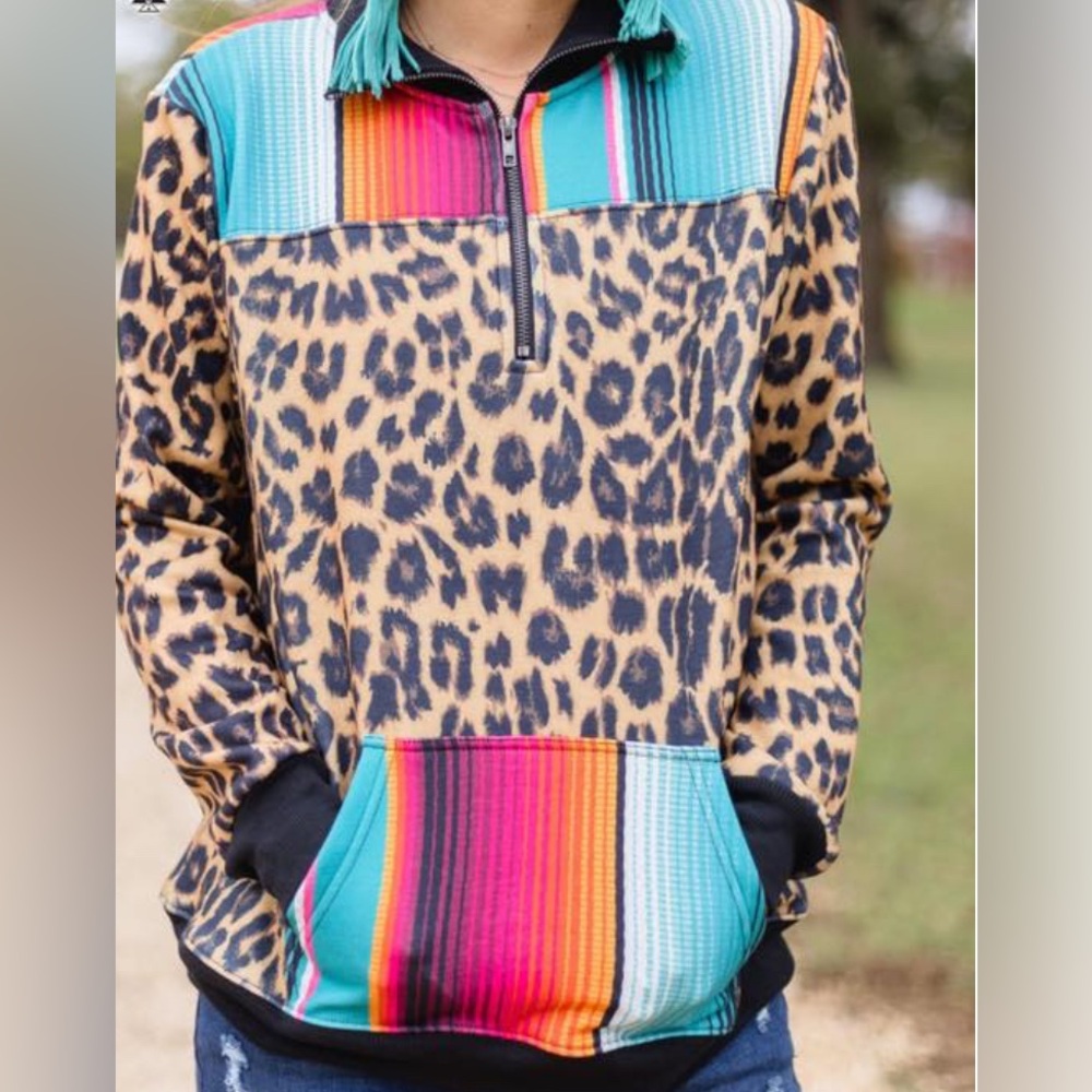 🐆Desheng Western Quarter Zip🐆